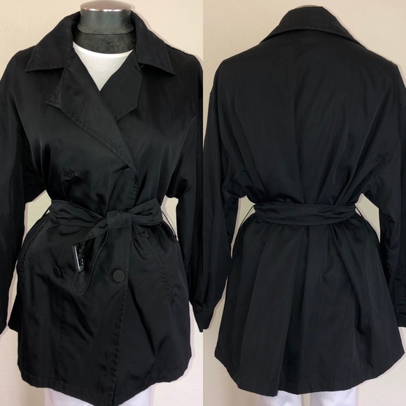 Prada 90’s Black Double-Breasted Belted Jacket - Picture 7 of 8